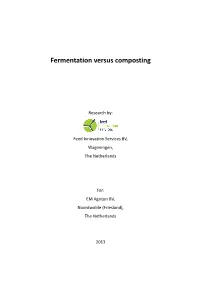 Fermentation Versus Composting
