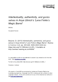 Intertextuality, Authenticity, and Gonzo Selves in Anya Ulinich's
