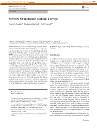Software for Molecular Docking: a Review
