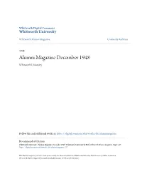 Alumni Magazine December 1948 Whitworth University