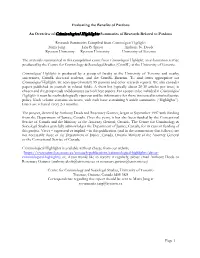 An Overview of Criminological Highlights Summaries of Research Related to Pardons