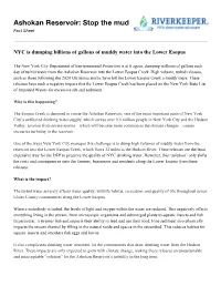 Ashokan Reservoir: Stop the Mud Fact Sheet