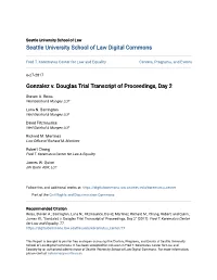 Gonzalez V. Douglas Trial Transcript of Proceedings, Day 2