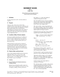 SEDIMENT BASIN (No.) Code 350