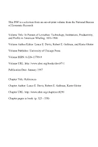 This PDF Is a Selection from an Out-Of-Print Volume from the National Bureau of Economic Research