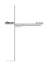 User Manual Modernist Built-In Microwave Combi Oven DOC30M977D
