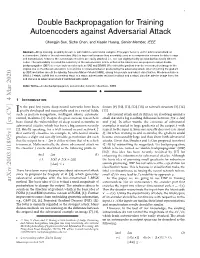 Double Backpropagation for Training Autoencoders Against Adversarial Attack