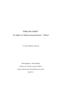 En Studie Av Statens Pensjonsfond – Utland