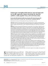 Endoscopic Transsphenoidal Anterior Petrosal Approach for Locally Aggressive Tumors Involving the Internal Auditory Canal, Jugular Fossa, and Cavernous Sinus