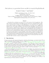 Fast Inference in Generalized Linear Models Via Expected Log-Likelihoods