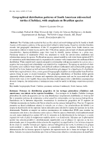 Geographical Distribution Patterns of South American Side-Necked Turtles (Chelidae), with Emphasis on Brazilian Species