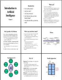Introduction to Artificial Intelligence