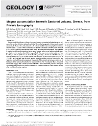 Magma Accumulation Beneath Santorini Volcano, Greece, from P-Wave Tomography B.G
