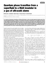 Quantum Phase Transition from a Super¯Uid to a Mott Insulator in a Gas of Ultracold Atoms