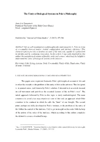 The Unity of Biological Systems in Polo's Philosophy