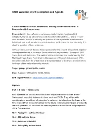 C4DT Webinar: Event Description and Agenda