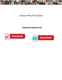 Dulwich Prep Term Dates
