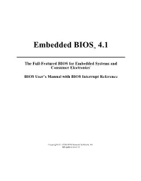 Embedded BIOS User's Manual