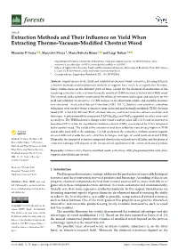 Extraction Methods and Their Influence on Yield When Extracting Thermo-Vacuum-Modified Chestnut Wood