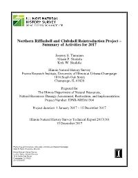 Northern Riffleshell and Clubshell Reintroduction Project – Summary of Activities for 2017