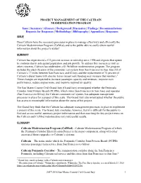 Project Management of the Caltrain Modernization Program