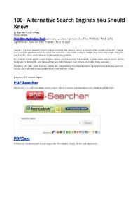 100+ Alternative Search Engines You Should Know by Kay Tan