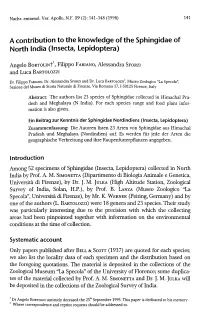 A Contribution to the Knowledge of the Sphingidae of North India (Insecta, Lepidoptera)