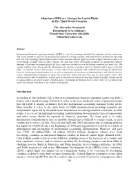 Adoption of IFRS As a Strategy for Captial Flight in the Third World Countries