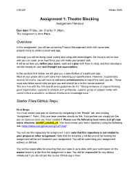 Assignment 1: Theatre Blocking Assignment Handout