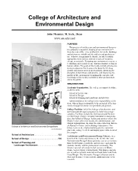 College of Architecture and Environmental Design