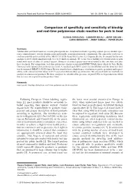 Comparison of Specificity and Sensitivity of Biochip and Real-Time Polymerase Chain Reaction for Pork in Food