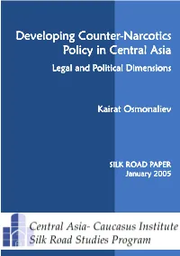 Developing Counter-Narcotics Policy in Central Asia