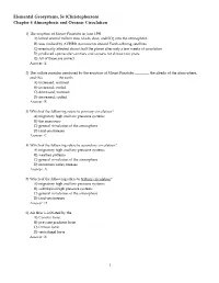 Elemental Geosystems, 5E (Christopherson) Chapter 4 Atmospheric and Oceanic Circulation