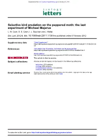Experiment of Michael Majerus Selective Bird