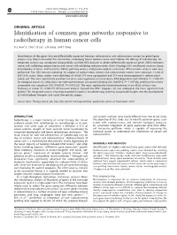 Identification of Common Gene Networks Responsive To