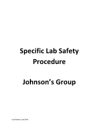 Specific Lab Safety Procedure Johnson's Group