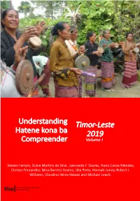 Understanding Hatene Kona Ba Compreender Timor-Leste 2019