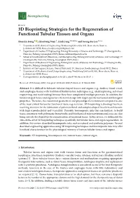 3D Bioprinting Strategies for the Regeneration of Functional Tubular Tissues and Organs