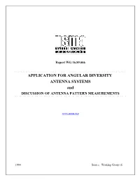 Angular Diversity / Antenna Pattern Measurements