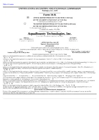 Aquabounty Technologies, Inc. (Exact Name of the Registrant As Specified in Its Charter)
