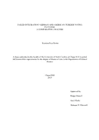 German and American-Turkish Voting Patterns: a Comparative Analysis