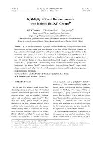 K2sbb3o8: a Novel Boroantimonate with Isolated [B3O8] Groups No