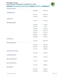 Palm Beach County Control Number / Resolution Cross Reference Listing