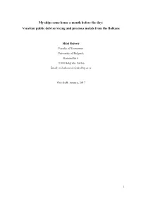 Venetian Public Debt Servicing and Precious Metals from the Balkans