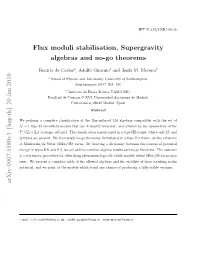 Flux Moduli Stabilisation, Supergravity Algebras and No-Go Theorems Arxiv