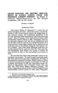 Grand Inquests: the Historic Impeach- Ments of Justice