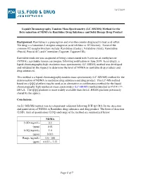 (LC-MS/MS) Method for the Determination of NDMA in Ranitidine Drug Substance and Solid Dosage Drug Product