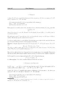 Math 327 Final Summary 20 February 2015 1. Manifold A