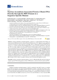 Nucleus Accumbens-Associated Protein 1 Binds DNA Directly Through the BEN Domain in a Sequence-Speciﬁc Manner