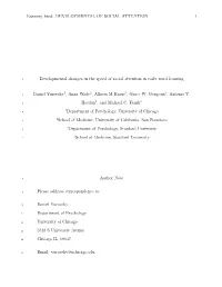 Running Head: DEVELOPMENTAL of SOCIAL ATTENTION 1